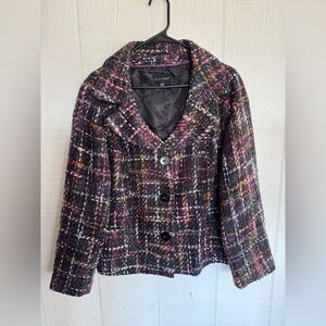 Dialogue size 20w Black Tweed Jacket with Pink & Gold Threading
